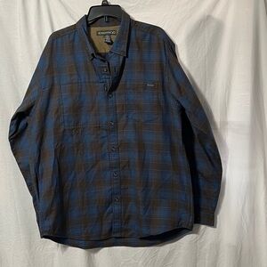 Exofficio Blue and Brown Checkered Shirt